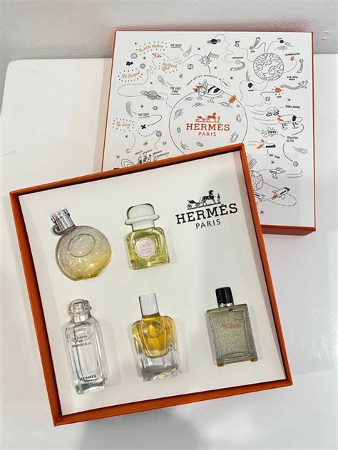 hermes gift set for her|Hermes miniature perfume gift set.